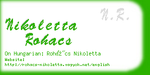 nikoletta rohacs business card